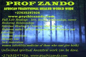 Inyanga in Alexander – Prof Zando +27635297926 Natural Western Medicine by Prof Psychic Zando +27635297926